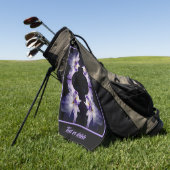 Intense Japanse Iris Flower Abstract gepersonalise Golfhanddoek (Groen)