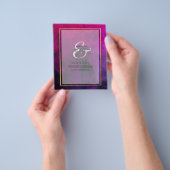 Intense Magenta Plum Paarse INK Wedding INVITE Flyer (Hand)