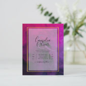 Intense Magenta Plum Paarse INKT Huwelijks UITNODI (Staand voorkant)