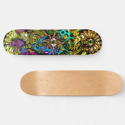 Intense Mushroom Oogbal Hallucinatie Graphics Skateboard (Horizontaal)