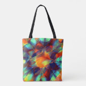 Intense oranje bloem in digitale gepolijste textuu draagtas (Achterkant)