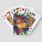 Intense oranje bloem in digitale gepolijste textuu pokerkaarten (Achterkant)