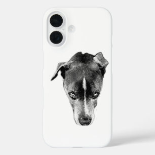 Intense Pitbull Mix Portrait Moderne Telefoonhoes iPhone 16 Hoesje