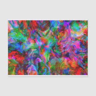 Intense Psychedelic Bright Color Swirl Tissuepapier