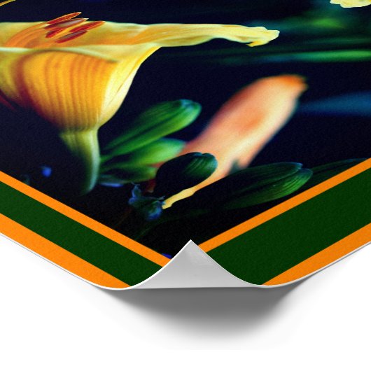 Intense Yellow Lily Flower Abstract Poster (Hoek)