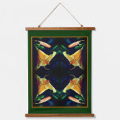 Intense Yellow Lily Flower Mirror Abstract Hangend Wandkleed (Voorkant)