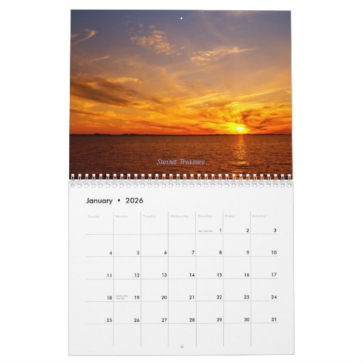 Intense Zonsondergangen van Florida Kalender (Jan 2026)