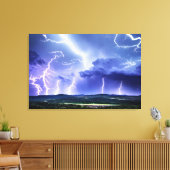 Intensieve Natuur | Bliksem Storm Canvas Afdruk (Insitu (Woonkamer))