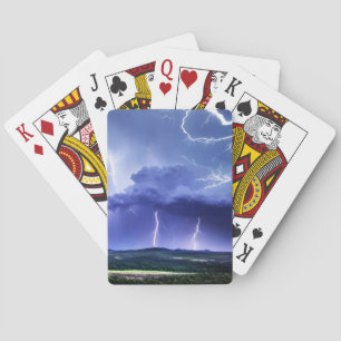 Intensieve Natuur Bliksem Storm Pokerkaarten