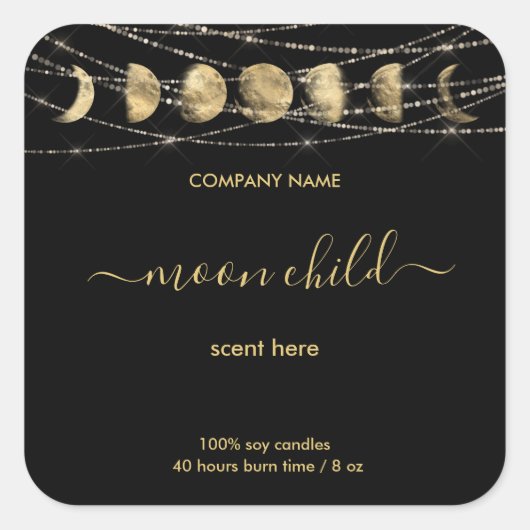 Intension mystique de la lune étiquette de bocal c (Devant)