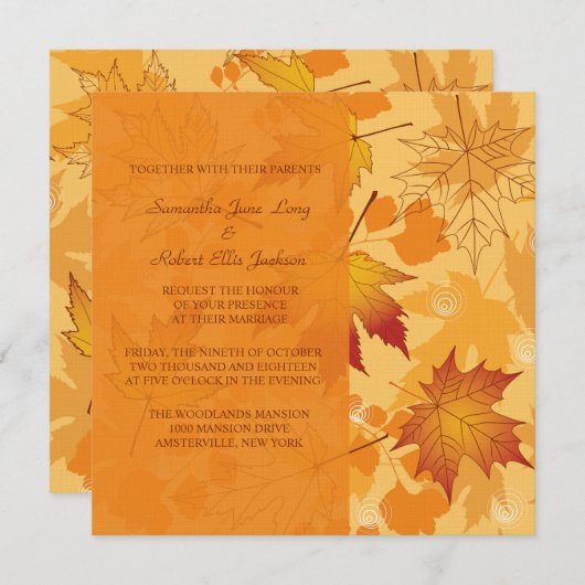 Intensiteitsuitnodiging herfst kaart (Voorkant / Achterkant)