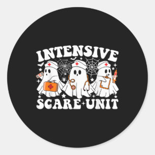 Intensive Care Scare Unit Halloween Ghost Nurse Ic Ronde Sticker