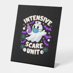 Intensive Scare Unit Nurse Halloween IC Nurse Ess Reclamebord Met Voetstuk