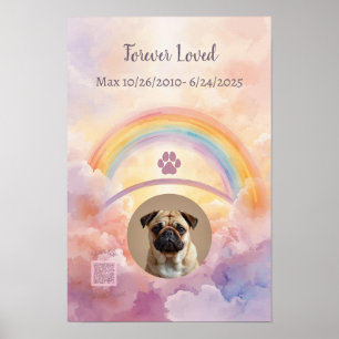 Interactief huisdier-herdenkingsgeschenk QR-code Poster