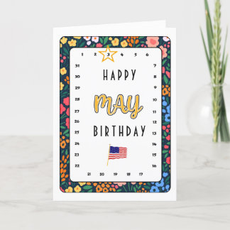 Interactief Verplaats de Star May Birthday-kaart Kaart