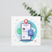 Interactieve augmented reality-uitnodiging save the date (Staand voorkant)