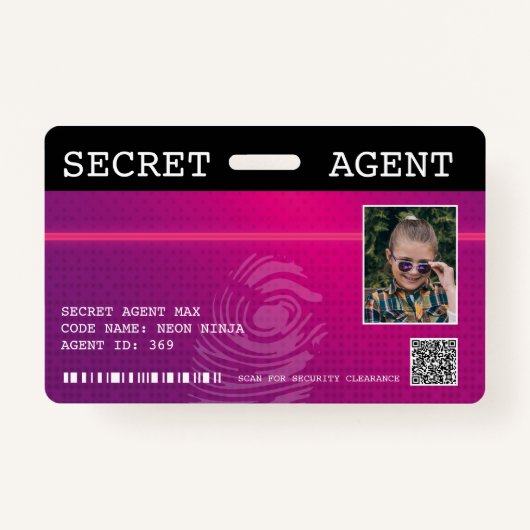 Interactieve Secret Agent Spy Badge - Roze (Voorkant)