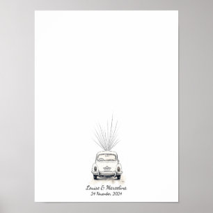 Interactieve vingerafdruk bruiloft gastenboek poster