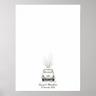 Interactieve vingerafdruk bruiloft gastenboek poster