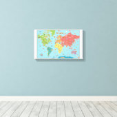 Interactieve Wereldkaart Canvas Wall Art Afdruk (Insitu (Houten vloer))