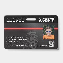 Interactive Secret Agent Spy Badge - Zwart/Rood