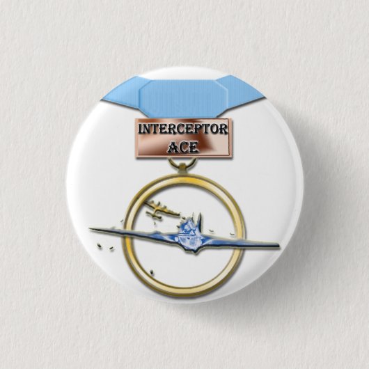 Interceptor Ace-medaille Ronde Button 3,2 Cm (Voorkant)