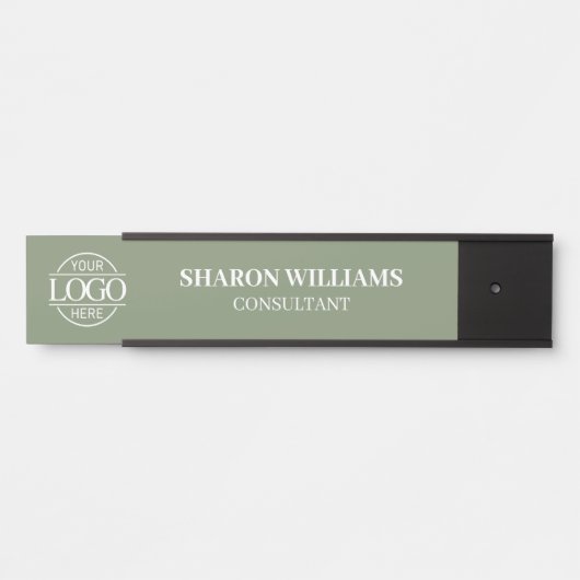 Interchangeable Sage Green Custom Business Logo Deurbordje (Voorkant)