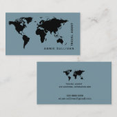 Intercontinental Travel Agent worldmap blue Visitekaartje (Voorkant / Achterkant)