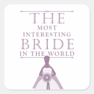 Interessant Bride Bachelorette-Stickers Vierkante Sticker