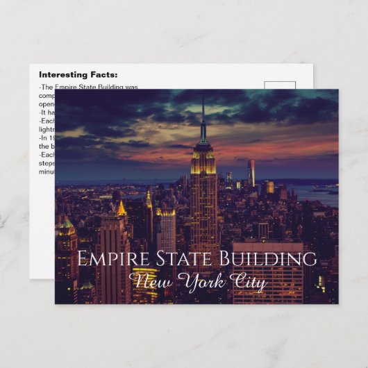 Interessante Empire State Building Feiten Briefkaart (Voorkant / Achterkant)