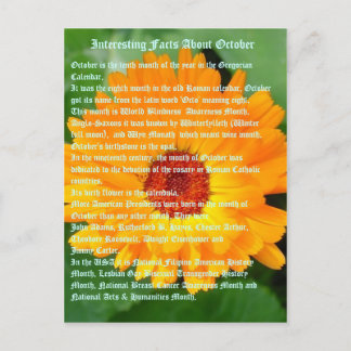 interessante feiten over oktober briefkaart