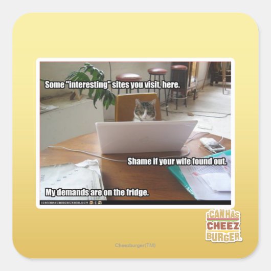 Interessante sites vierkante sticker (Voorkant)