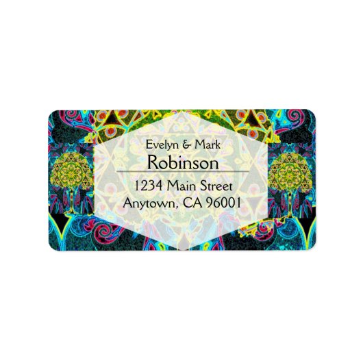 Interessante uitziende boom van het leven etiket (Voorkant)