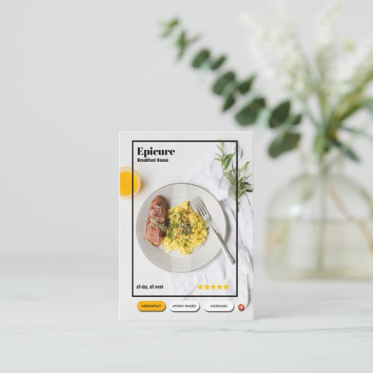 interface restaurant petit-déjeuner carte de visit (Debout devant)