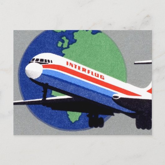 INTERFLUG - National Airline of DDR, East Germany Briefkaart (Voorkant)