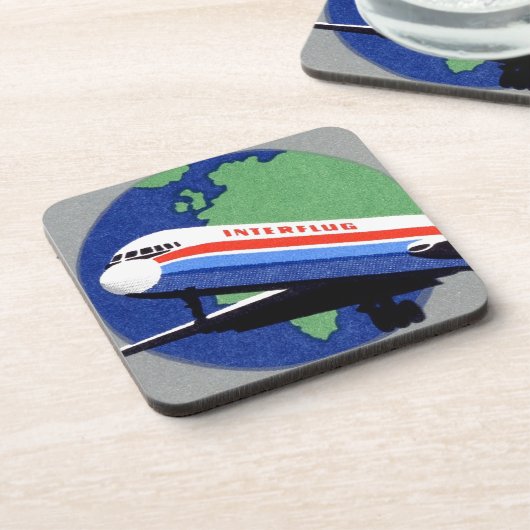 INTERFLUG - National Airline of DDR, East Germany Drankjes Onderzetter (Linkerzijde)