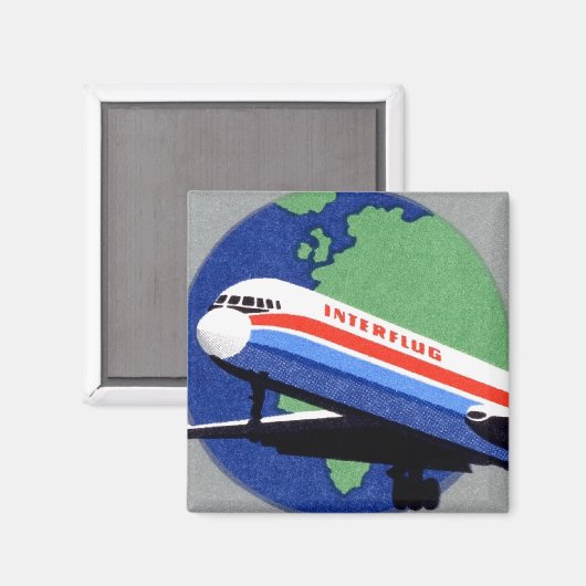 INTERFLUG - National Airline of DDR, East Germany Magneet (Voorkant / Achterkant)