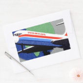 INTERFLUG - National Airline of DDR, East Germany Rechthoekige Sticker (Envelop)