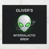 Intergalactisch Brouwsel Alien Bier Etiket (Enkel label)