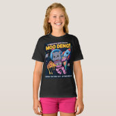 Intergalactische Moo Deng Baby Hippo Pizza Adventu T-shirt (Voorkant volledig)