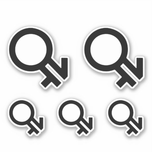 Intergender-gendersymbool Sticker (Voorkant)