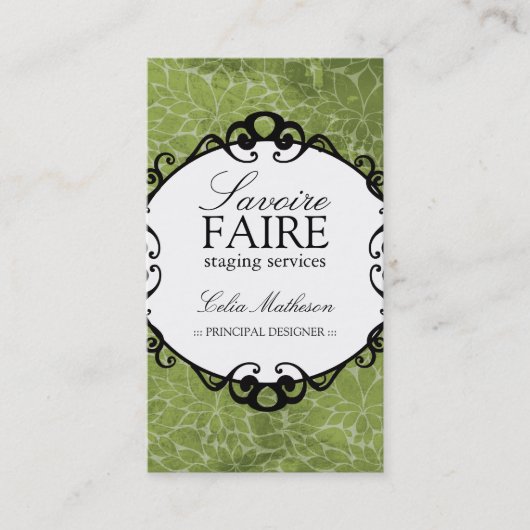 Intérieur chic concevant des cartes de visite (Devant)