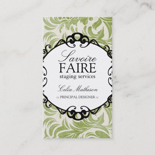 Intérieur chic concevant des cartes de visite (Devant)