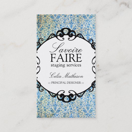 Intérieur chic de damassé concevant des cartes de (Devant)