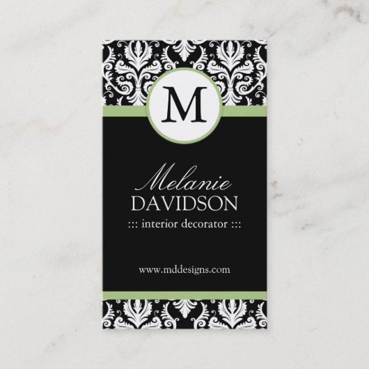 Intérieur de monogramme concevant des cartes de (Devant)
