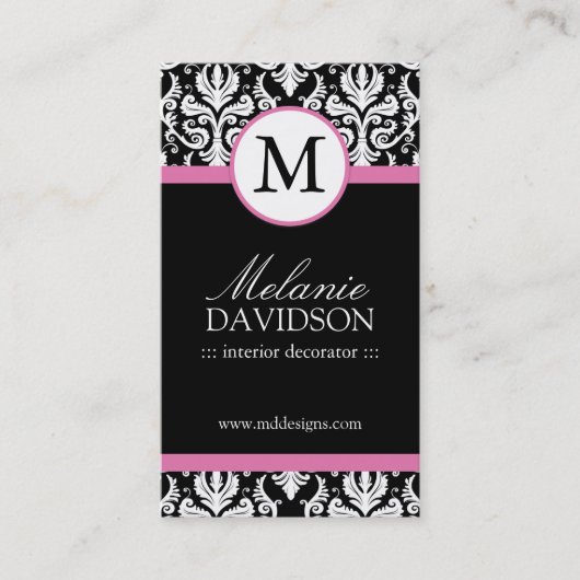 Intérieur de monogramme concevant des cartes de (Devant)