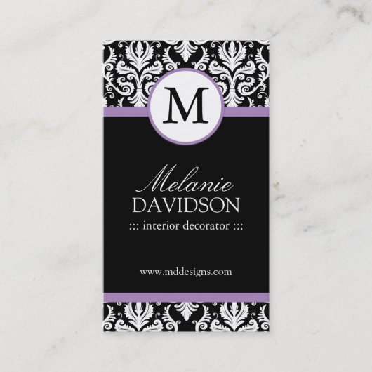 Intérieur de monogramme concevant des cartes de (Devant)