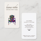 Interieur Decorator Floral Frans stoelontwerp Visitekaartje (Voorkant / Achterkant)