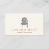 Interieur Design Franse stoel Logo Visitekaartje (Voorkant)