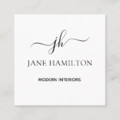 Interieur Design Modern Monogram Vierkante Visitekaartje (Voorkant)